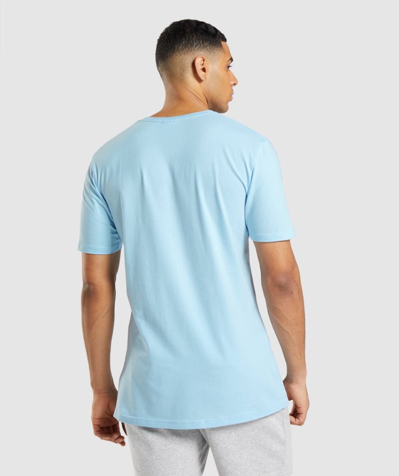 Men's Gymshark Essential T-Shirts Light Blue | CA 830D6N